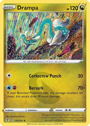 Drampa 119 - Reverse Holofoil SWSH07 Evolving Skies - Rare