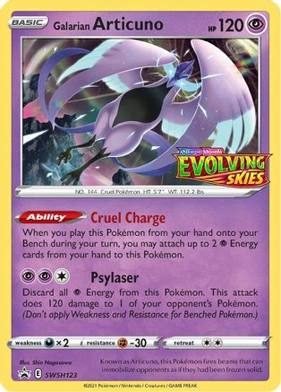 Galarian Articuno (Prerelease) SWSH123 - Holofoil SWSH Sword & Shield Promo Cards - Promo