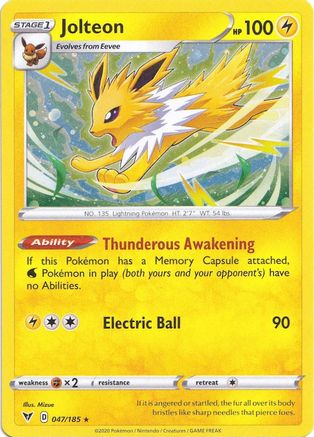 Jolteon (Cosmos Holo) 047/185 - Holofoil Miscellaneous Cards & Products - Promo