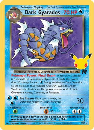 Dark Gyarados 008 - Holofoil Celebrations Classic Collection - Classic Collection