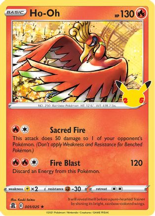 Ho-Oh 001 - Holofoil Celebrations - Holo Rare