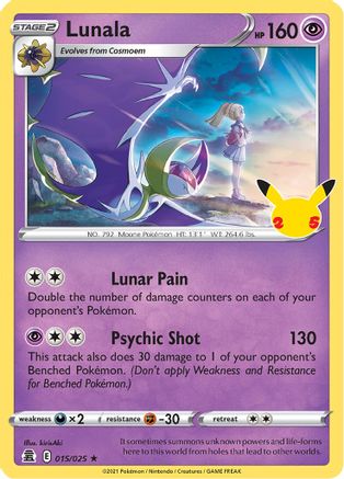 Lunala 015 - Holofoil Celebrations - Holo Rare