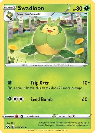 Swadloon 010 - Reverse Holofoil SWSH08 Fusion Strike - Uncommon