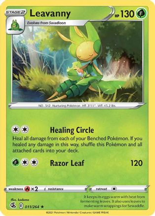 Leavanny 011 - Reverse Holofoil SWSH08 Fusion Strike - Rare