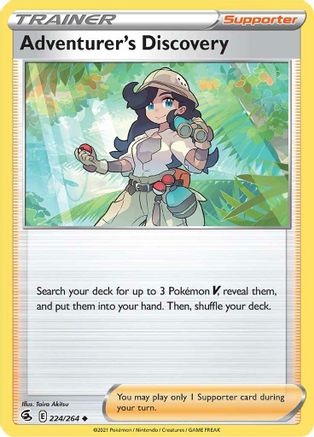 Adventurer's Discovery 224 - Reverse Holofoil SWSH08 Fusion Strike - Uncommon