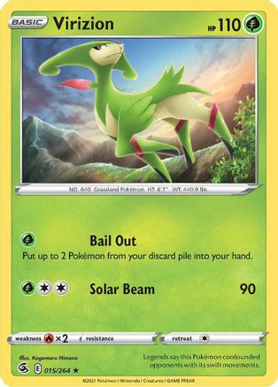 Virizion 015 - Reverse Holofoil SWSH08 Fusion Strike - Rare