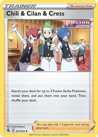 Chili & Cilan & Cress 227 SWSH08 Fusion Strike - Uncommon