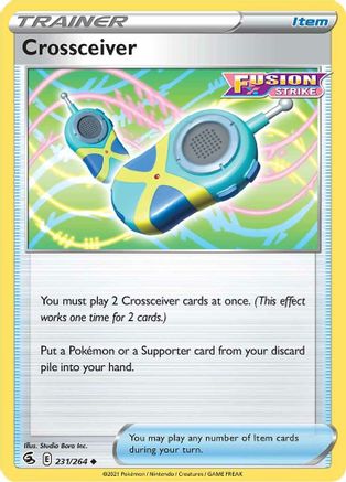 Crossceiver 231 - Reverse Holofoil SWSH08 Fusion Strike - Uncommon