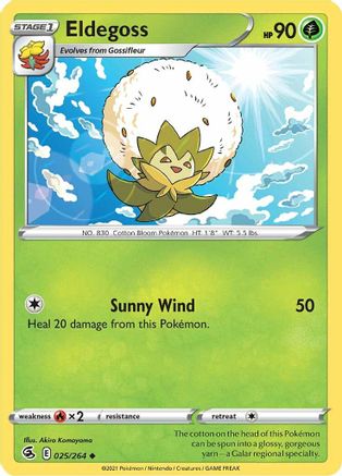 Eldegoss 025 - Reverse Holofoil SWSH08 Fusion Strike - Uncommon