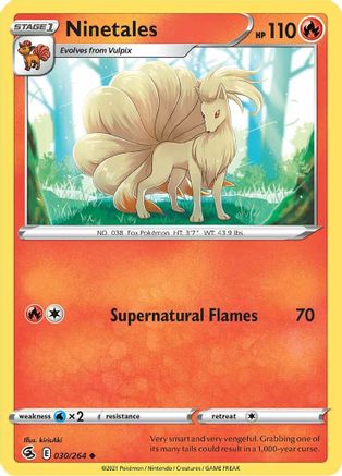 Ninetales (30) (30) 030 SWSH08 Fusion Strike - Uncommon