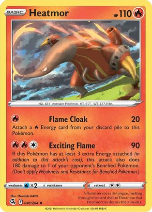 Heatmor 041 - Reverse Holofoil SWSH08 Fusion Strike - Uncommon