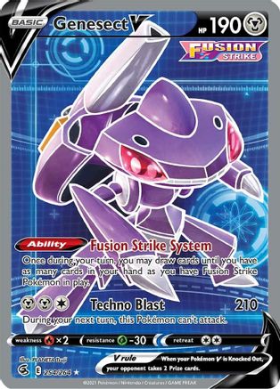 Genesect V (Full Art) 254 - Holofoil SWSH08 Fusion Strike - Ultra Rare