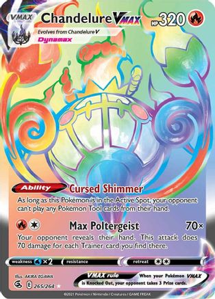 Chandelure VMAX (Secret) 265 - Holofoil SWSH08 Fusion Strike - Secret Rare