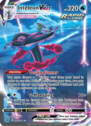 Inteleon VMAX (Alternate Art Secret) 266 - Holofoil SWSH08 Fusion Strike - Secret Rare