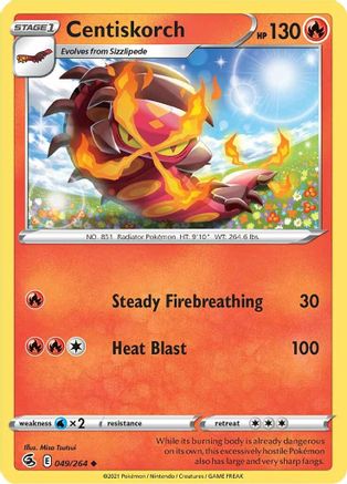 Centiskorch (49) (49) 049 - Reverse Holofoil SWSH08 Fusion Strike - Uncommon
