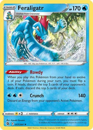 Feraligatr 057 - Holofoil SWSH08 Fusion Strike - Holo Rare