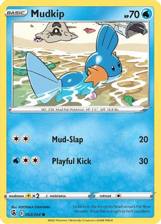 Mudkip 062 - Reverse Holofoil SWSH08 Fusion Strike - Common