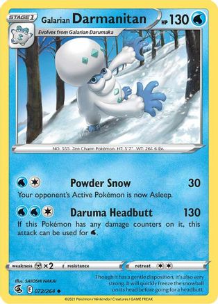Galarian Darmanitan 072 SWSH08 Fusion Strike - Uncommon
