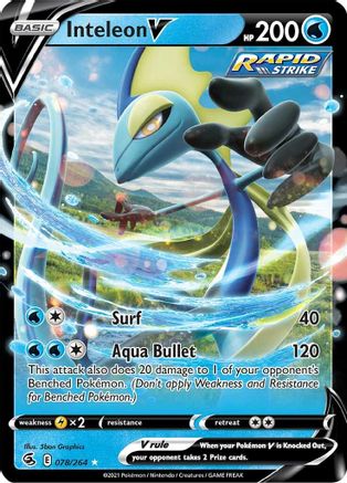 Inteleon V 078 - Holofoil SWSH08 Fusion Strike - Ultra Rare