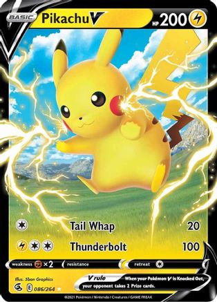 Pikachu V 086 - Holofoil SWSH08 Fusion Strike - Ultra Rare