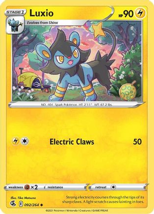 Luxio 092 SWSH08 Fusion Strike - Uncommon