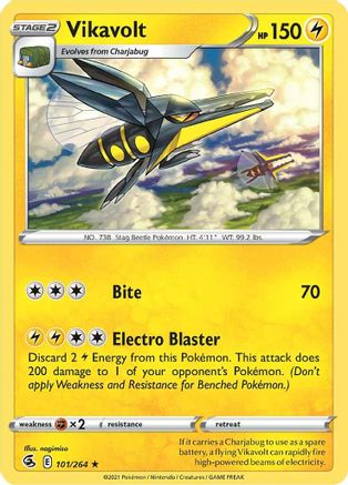 Vikavolt 101 - Reverse Holofoil SWSH08 Fusion Strike - Rare