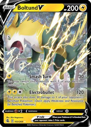 Boltund V 103 - Holofoil SWSH08 Fusion Strike - Ultra Rare
