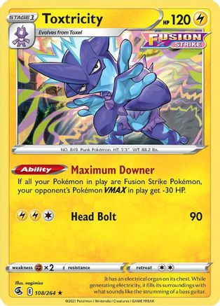 Toxtricity (108) (108) 108 - Reverse Holofoil SWSH08 Fusion Strike - Holo Rare