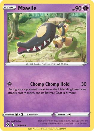 Mawile 119 - Reverse Holofoil SWSH08 Fusion Strike - Common