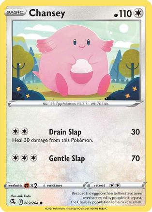 Chansey 202 - Reverse Holofoil SWSH08 Fusion Strike - Common