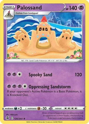 Palossand 126 - Reverse Holofoil SWSH08 Fusion Strike - Rare