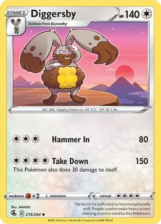 Diggersby 215 SWSH08 Fusion Strike - Uncommon