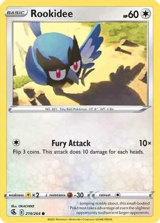 Rookidee 219 - Reverse Holofoil SWSH08 Fusion Strike - Common