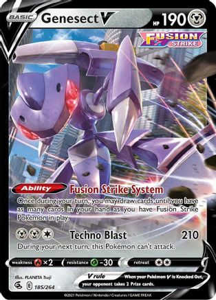 Genesect V 185 - Holofoil SWSH08 Fusion Strike - Ultra Rare