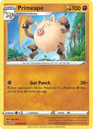Primeape 134 SWSH08 Fusion Strike - Uncommon