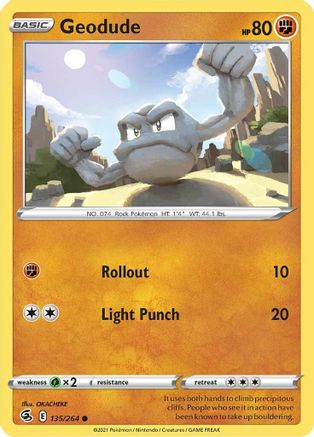 Geodude 135 SWSH08 Fusion Strike - Common