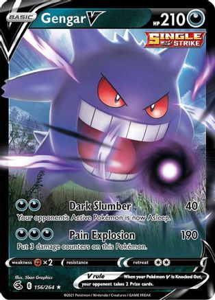 Gengar V 156 - Holofoil SWSH08 Fusion Strike - Ultra Rare