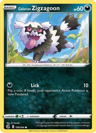 Galarian Zigzagoon 159 SWSH08 Fusion Strike - Common