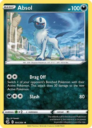Absol 164 - Reverse Holofoil SWSH08 Fusion Strike - Rare