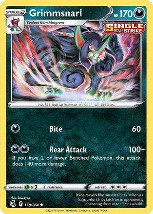 Grimmsnarl 178 - Holofoil SWSH08 Fusion Strike - Holo Rare
