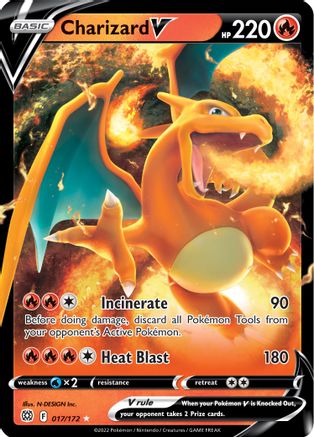 Charizard V 017 - Holofoil SWSH09 Brilliant Stars - Ultra Rare