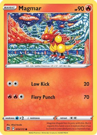 Magmar 019 - Reverse Holofoil SWSH09 Brilliant Stars - Common