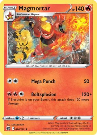 Magmortar 020 - Reverse Holofoil SWSH09 Brilliant Stars - Rare