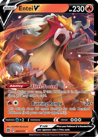 Entei V 022 - Holofoil SWSH09 Brilliant Stars - Ultra Rare