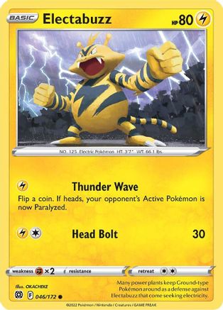 Electabuzz 046 - Reverse Holofoil SWSH09 Brilliant Stars - Common
