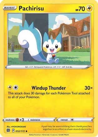 Pachirisu 052 - Reverse Holofoil SWSH09 Brilliant Stars - Uncommon