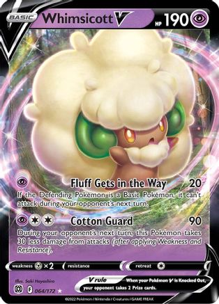 Whimsicott V 064 - Holofoil SWSH09 Brilliant Stars - Ultra Rare