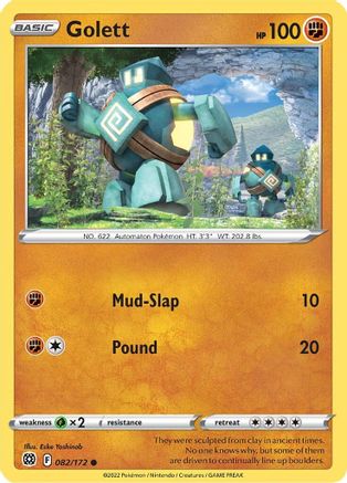Golett 082 - Reverse Holofoil SWSH09 Brilliant Stars - Common