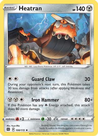 Heatran 100 - Reverse Holofoil SWSH09 Brilliant Stars - Rare