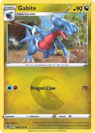 Gabite 108 - Reverse Holofoil SWSH09 Brilliant Stars - Uncommon
